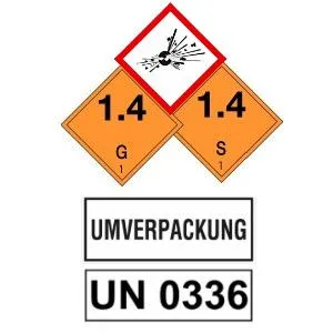 Gefahrgutaufkleber, GHS Symbole & ADR Warnschilder für Kategorie 1 Gefahrgut