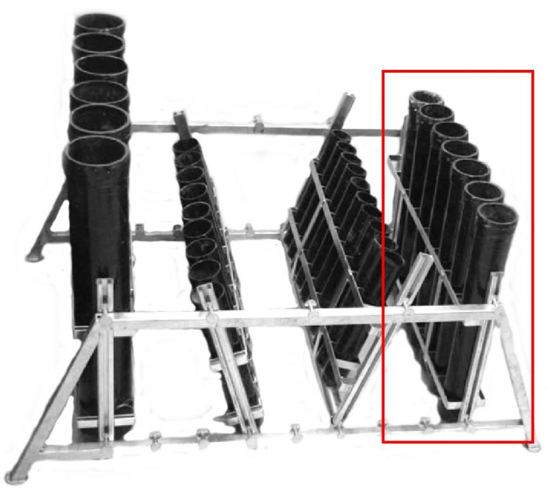 Mörser-Rack Stahl verzinkt für 8 x 3 Mörser