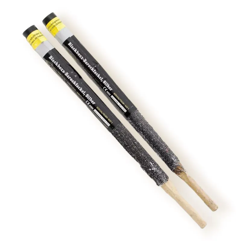 Gartenfackel Barockfackel Silber 2er Pack 60 min. Blackboxx