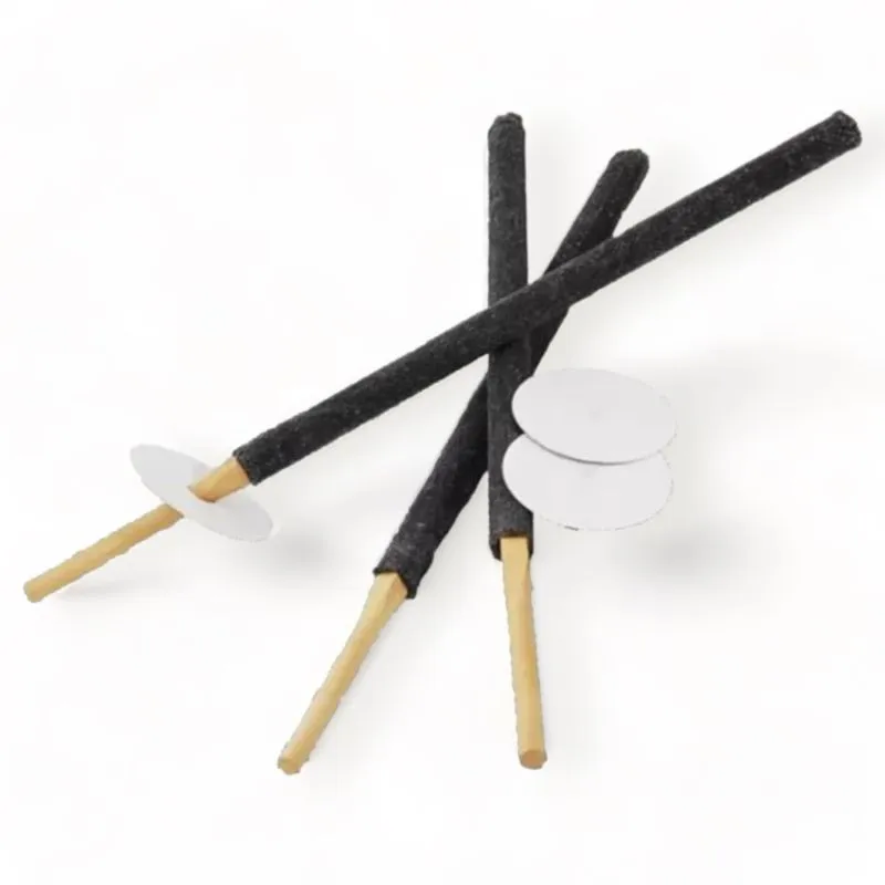 Wachsfackel 45 cm mit 60 Min. Brenndauer | Handteller & Tropfschutz | Blackboxx