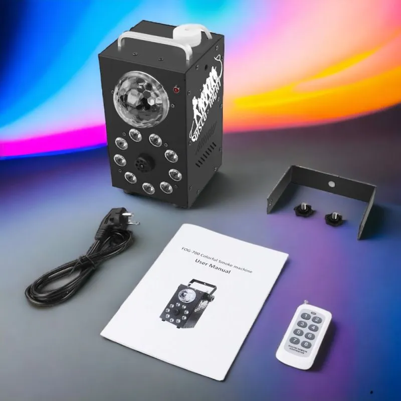 700W Nebelmaschine FOG-700 mit Fernbedienung und RGB-Licht | Tragbar und leistungsstark