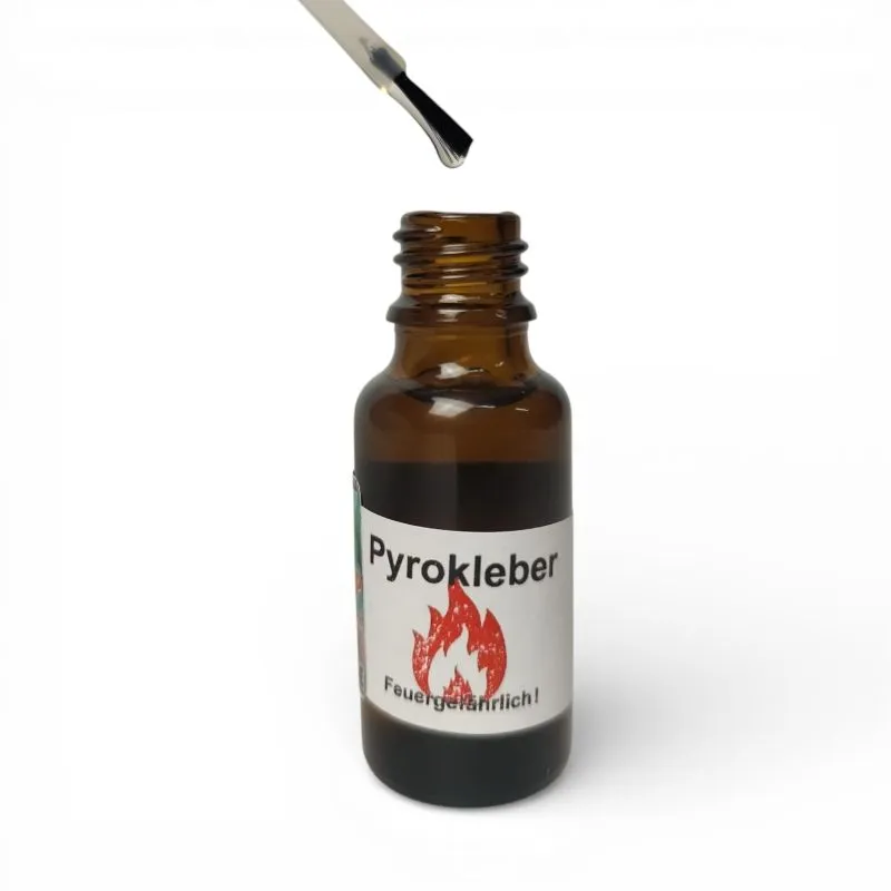 Pyrokleber Spezialkleber für Pyro Material | 20 ml – Pinselflasche