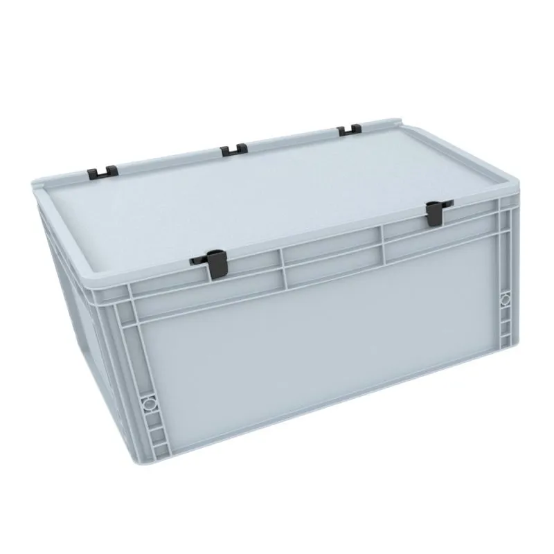 Eurobehälter mit Scharnierdeckel & Rasterschaumstoff 60 x 40 x 43,5 cm | AUER Packaging