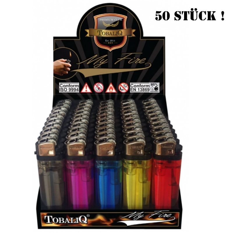 50 Einwegfeuerzeuge MyFire Farb Mix