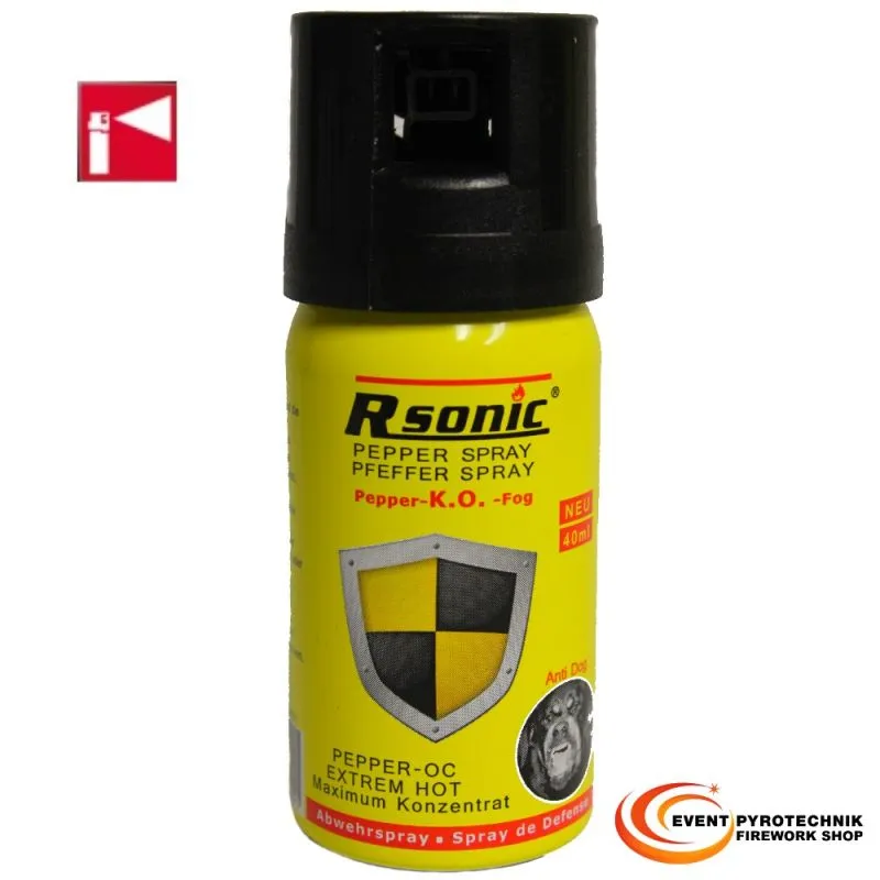 Rsonic Pfefferspray KO Extrem Hot FOG 40ml Tier Abwehrspray