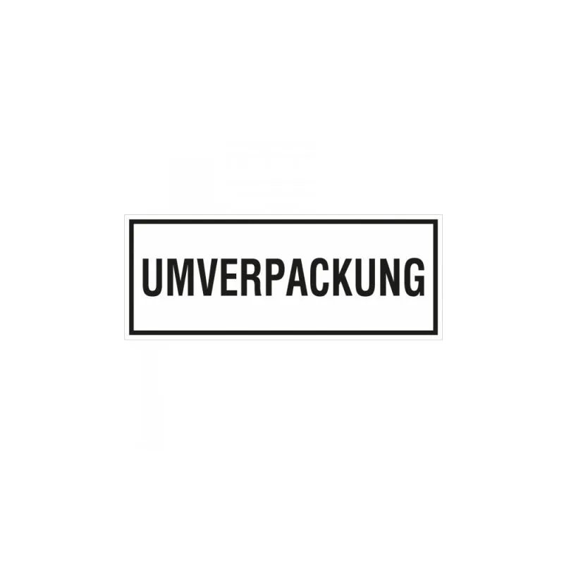 Aufkleber Umverpackung Verpackungskennzeichen 14 x 5,5 cm