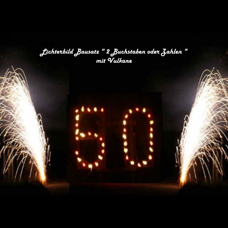 Bausatz Lichterbild Feuerschrift 2 Buchstaben oder Zahlen