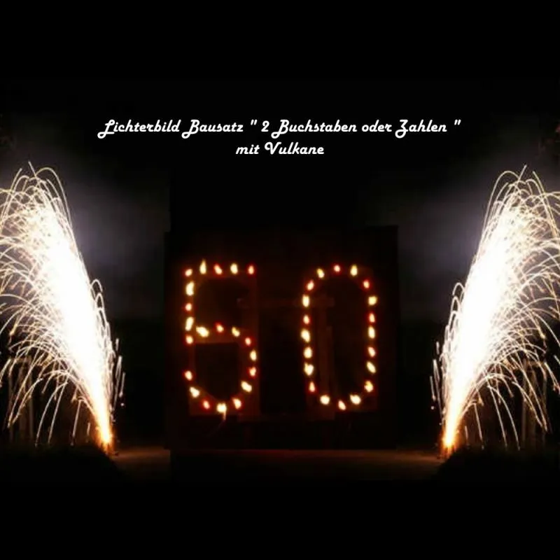 Bausatz Lichterbild Feuerschrift 2 Buchstaben oder Zahlen