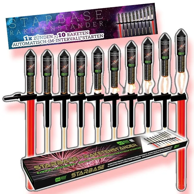 Starbase 10 Profi-Raketenständer | Automatische Raketenabschussvorrichtung | Blackboxx