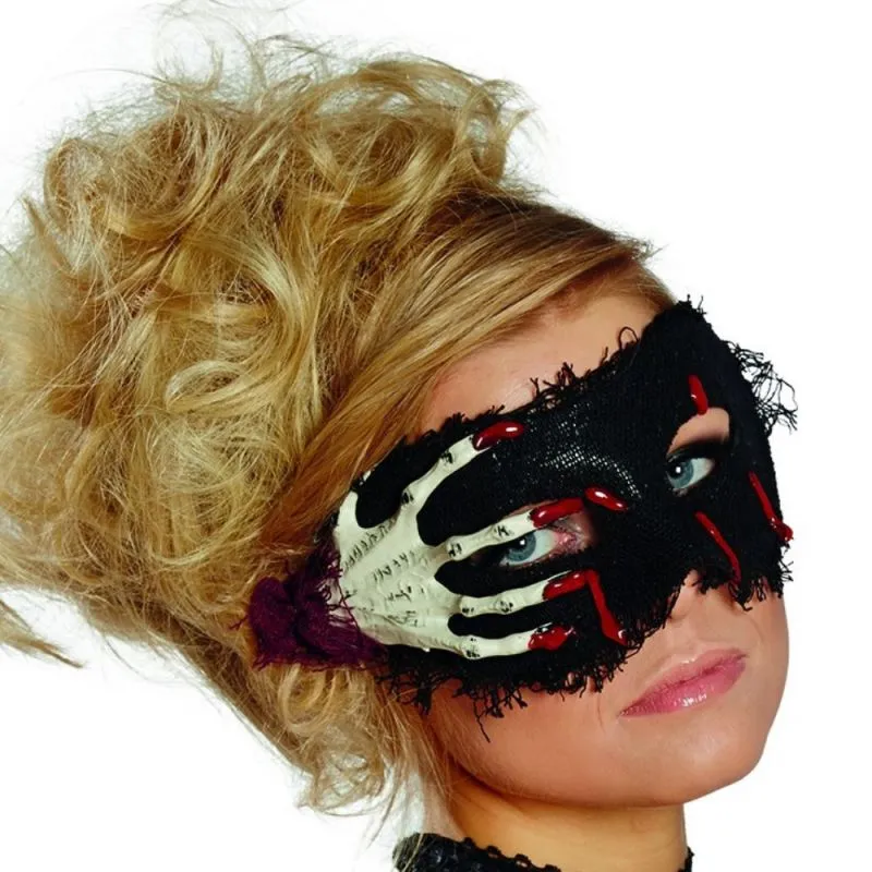 Halbmaske Blutige Skelett Hand
