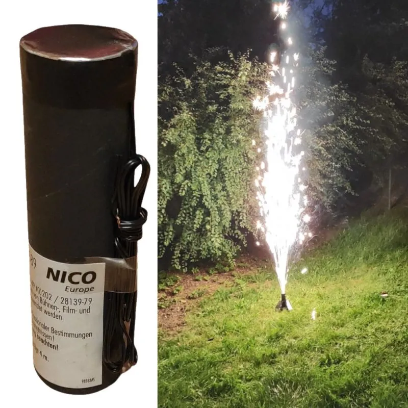 Bühnenfontäne Silber | 60 Sek. Brenndauer | 3 m Steighöhe | NICO