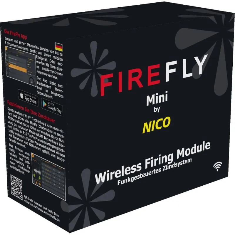 FireFly Mini Wi-Fi Funkzündanlage | 5 Kanäle | Steuerung per Smartphone | NICO