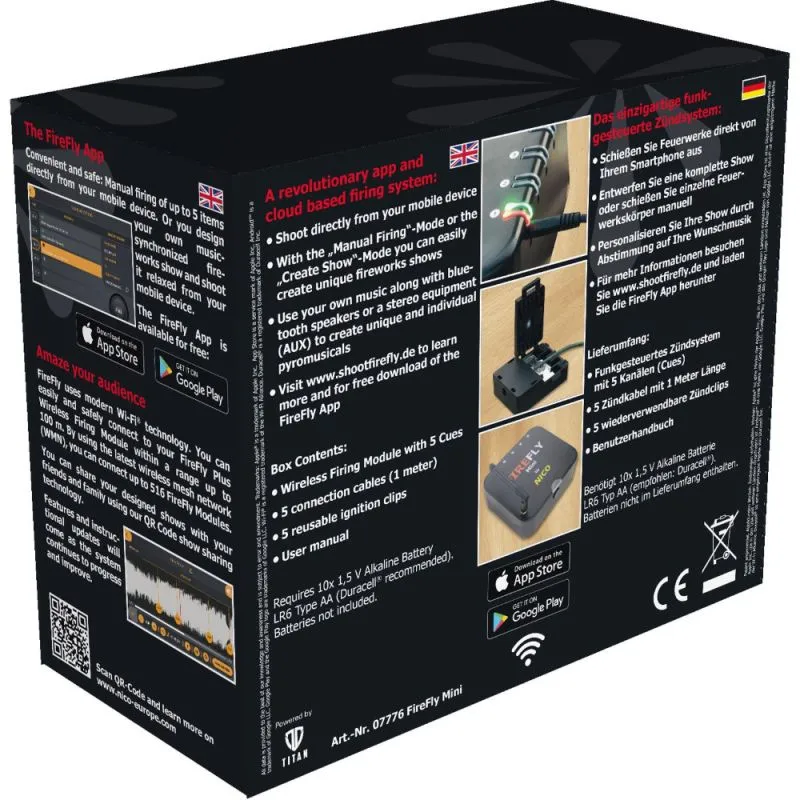 FireFly Mini Wi-Fi Funkzündanlage | 5 Kanäle | Steuerung per Smartphone | NICO