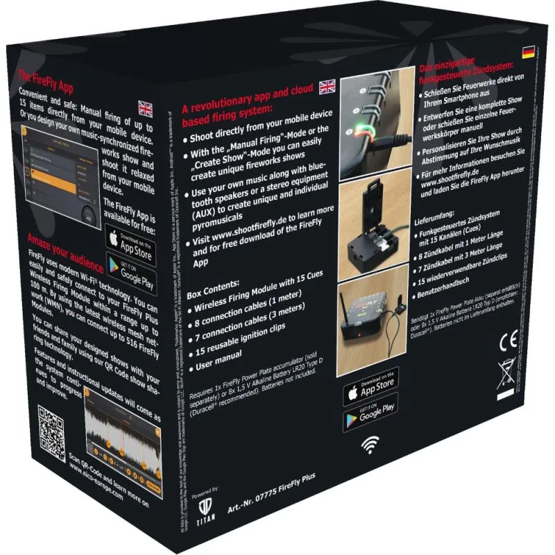 FireFly Plus Wi-Fi Funkzündanlage | 15 Kanäle | Steuerung per Smartphone | WLAN & Mesh | NICO