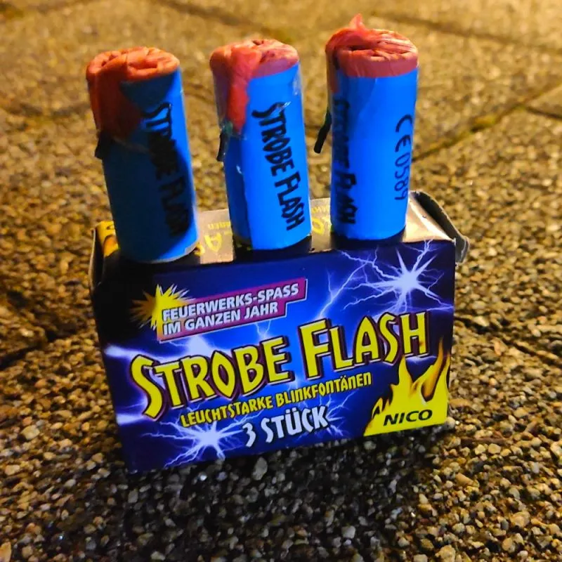 Strobe Flash Silber-Fontänen 3 Stk. NICO