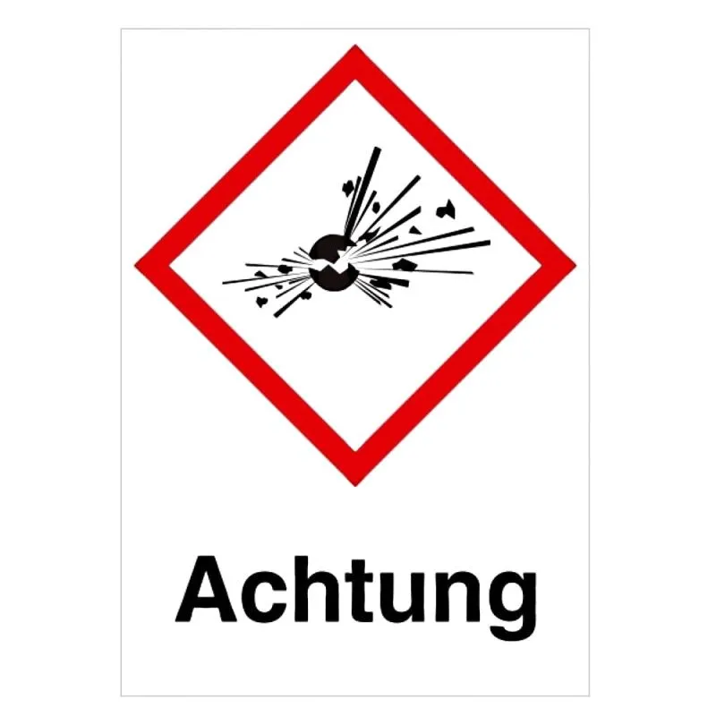 GHS Symbol Explodierende Bombe GHS01 Signalwort Achtung