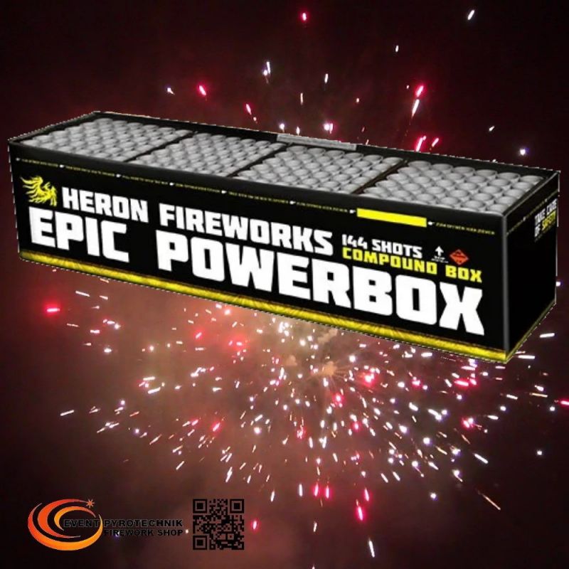 Verbundfeuerwerk Heron EPIC (Professional Powerbox 1), 144 Schuss - ca. 100 sec.
