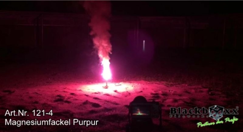 Magnesiumfackel Purpur | 60 Sekunden Brenndauer | Starke Rauchentwicklung | Blackboxx