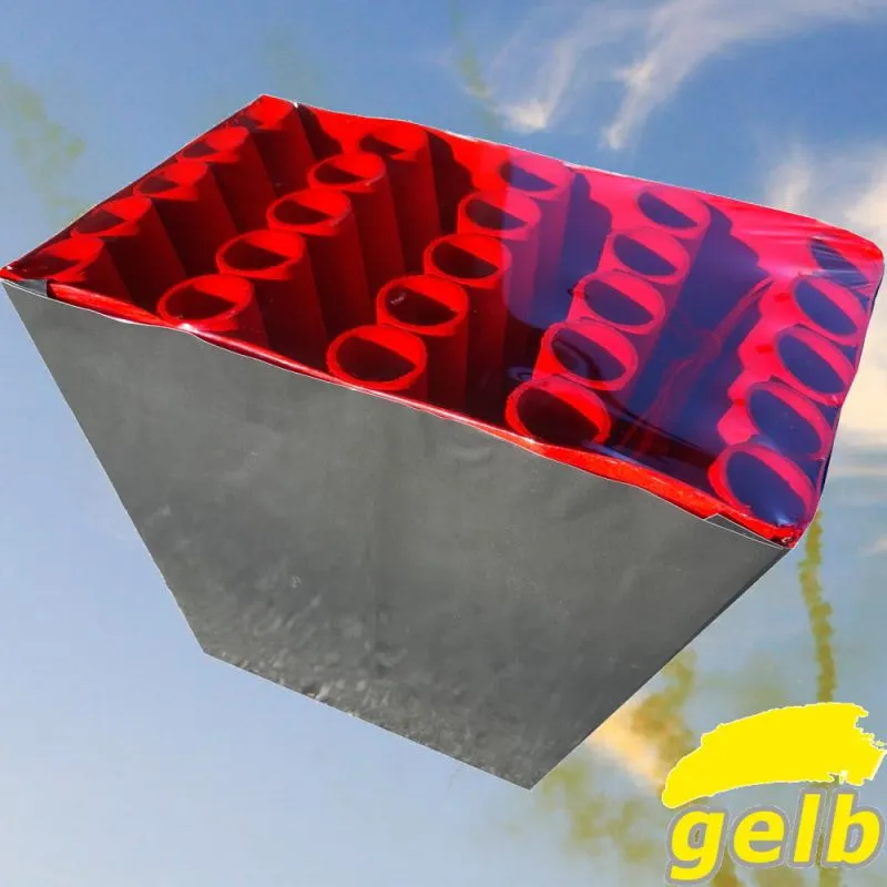 Rauchkometen Batterie Gelb 25 Schuss 25 Sek.