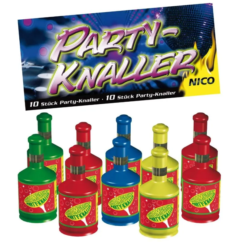 Party-Knaller Knallflaschen | 10er-Beutel | NICO