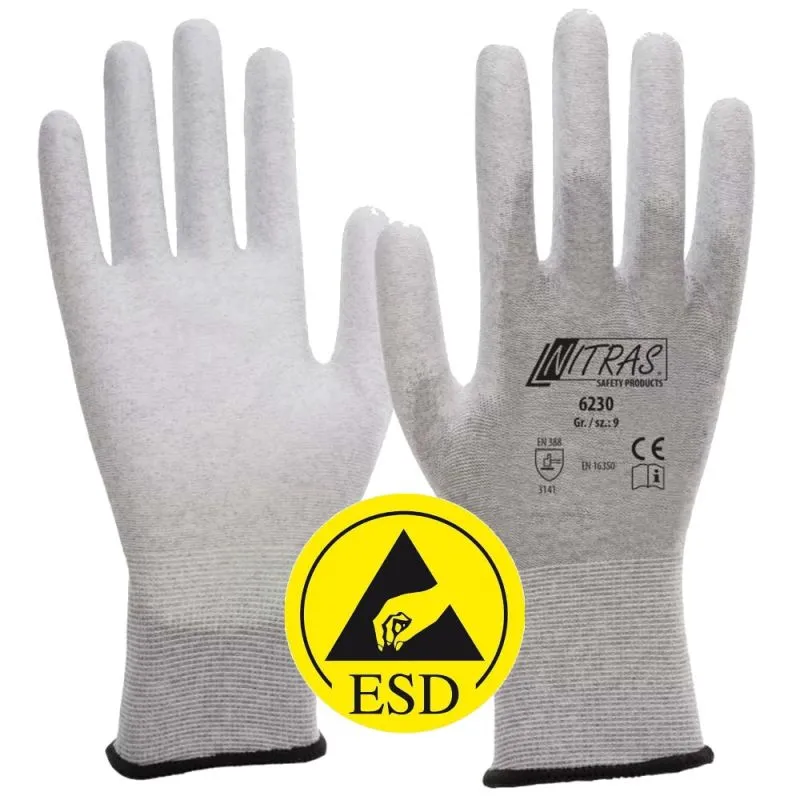 Nitras 6230 Antistatische Schutzhandschuhe EN 16350 Touchscreen fähig Größe XL / 9