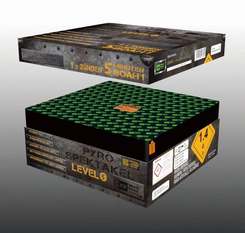 Blackboxx Pyro Spektakel Level 5 Verbundfeuerwerk 165 Schuss 300 Sek.