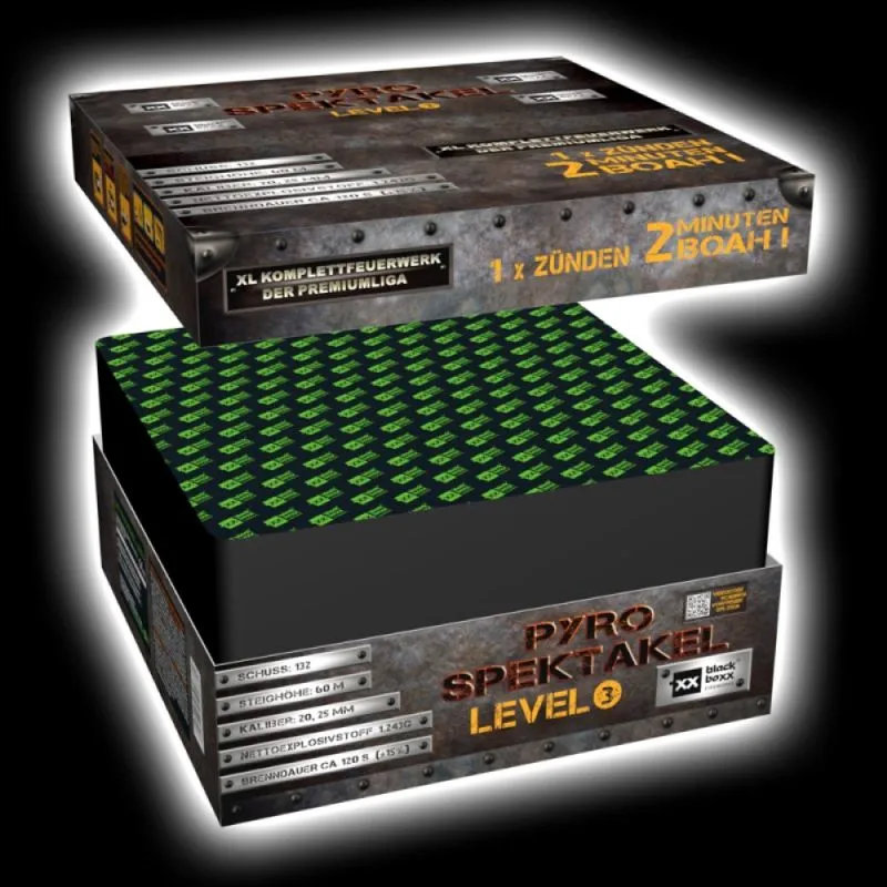 Blackboxx Pyro Spektakel Level 3 Verbundfeuerwerk 132 Schuss 120 Sek.
