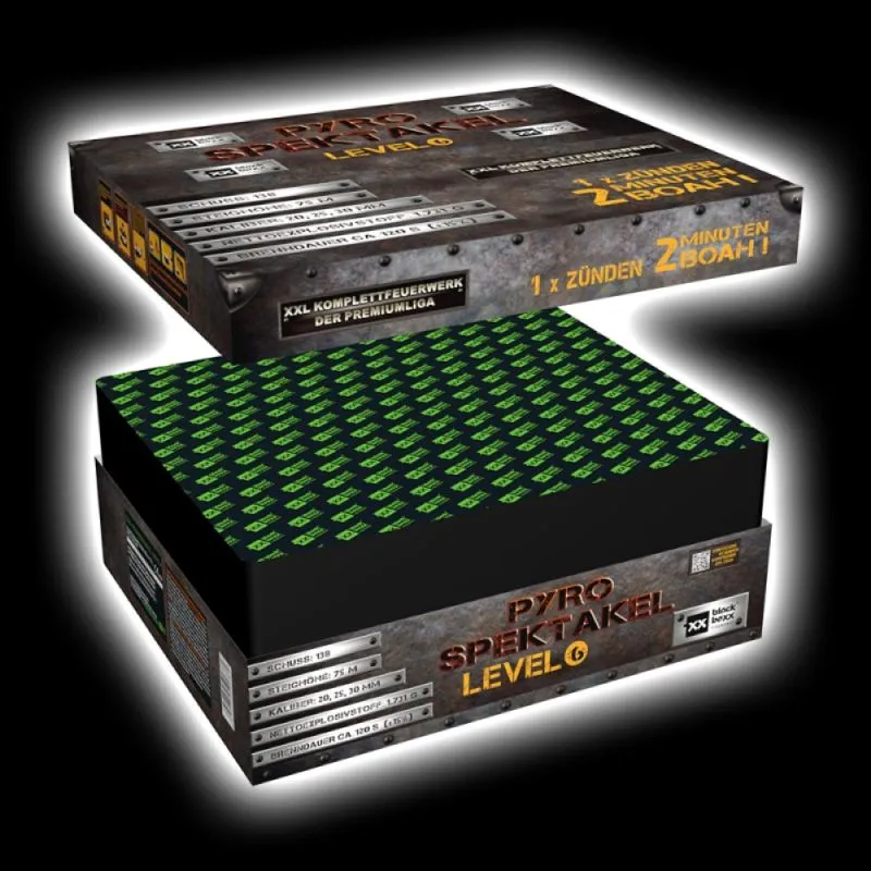 Pyro Spektakel Level 6 Verbundfeuerwerk 138 Schuss 120 Sek. Blackboxx