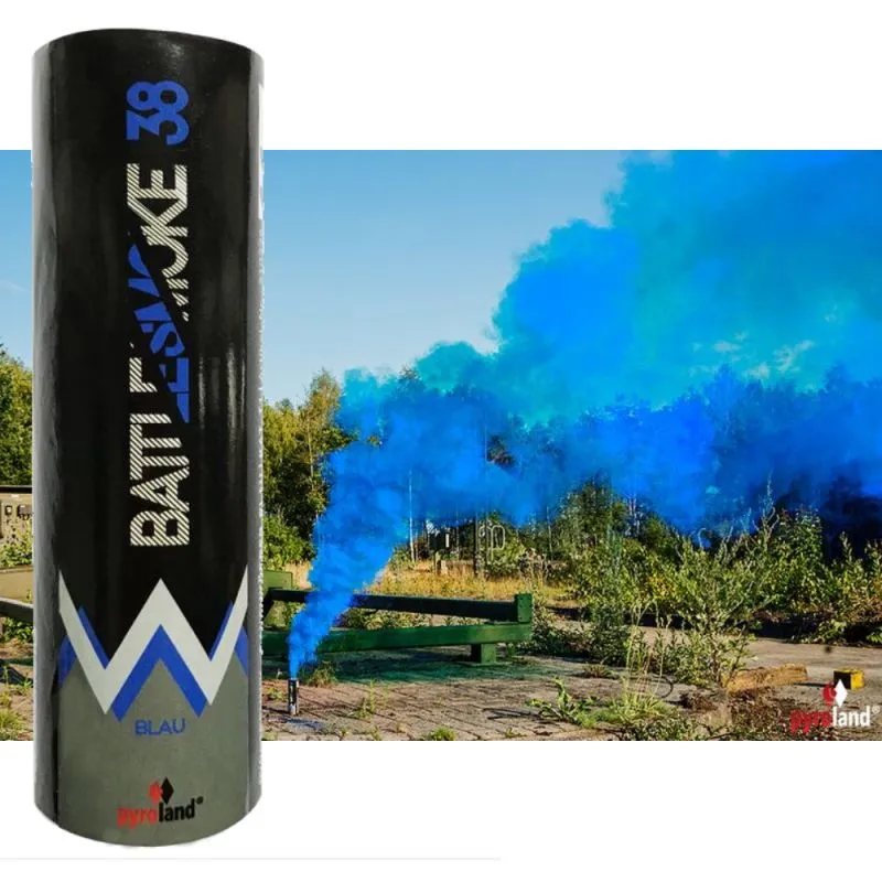 Battlesmoke 38 Rauchflagge mit Reißzünder Blau 80 Sek. Pyroland