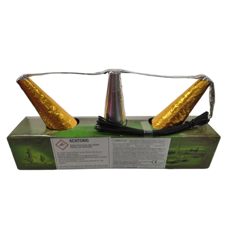 Vulkanfächer 3fach Silber auf Gold 60 Sek.