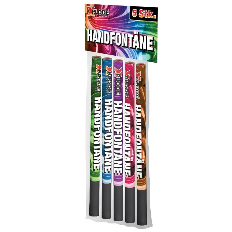 Bengalo Handfontänen 5er grün blau lila rot gelb 50 Sek. Xplode