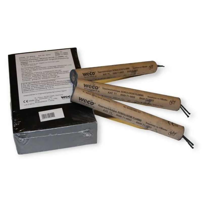 Bengalische Zylinderflamme GRÜN 4 min WECO