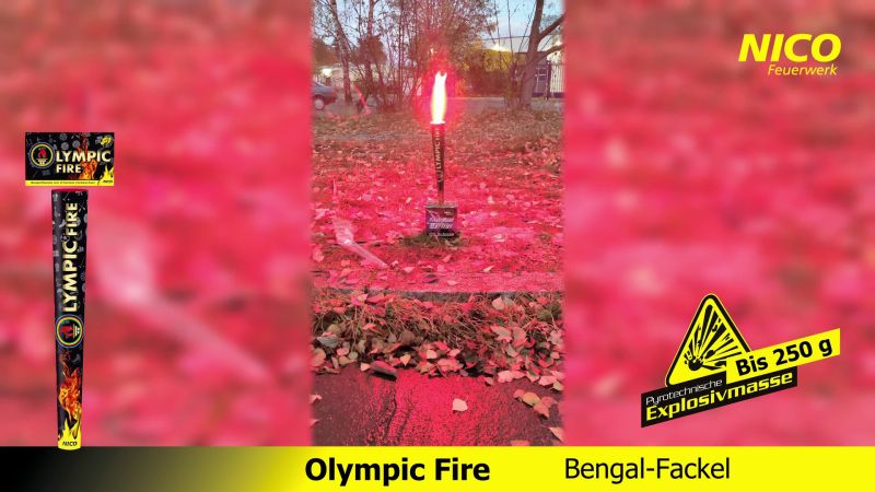 Bengalische Zylinderflamme Olympic Fire mit 3 Effekten | NICO