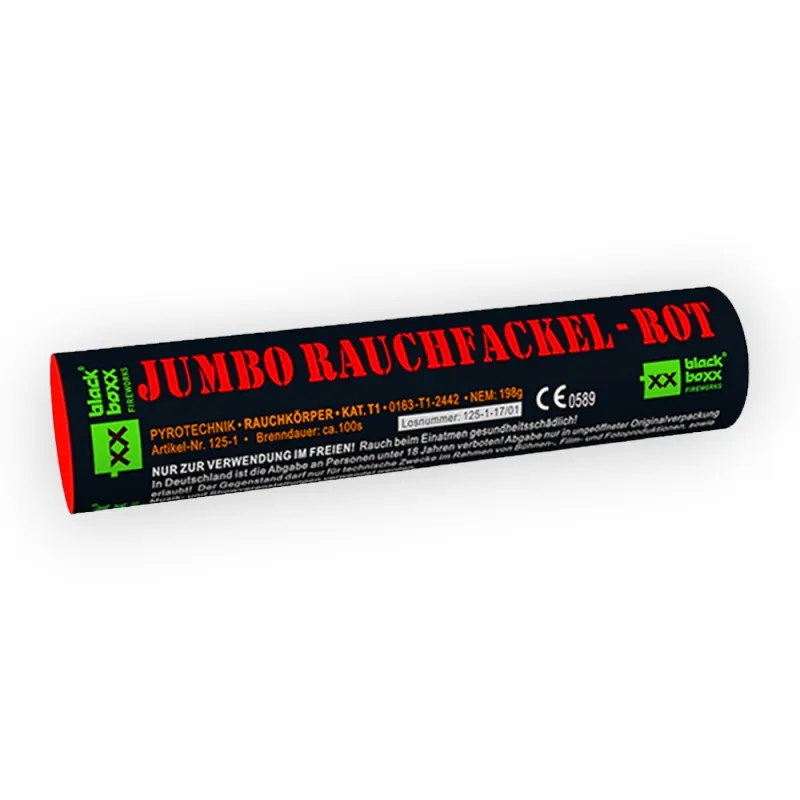 Jumbo Rauchfackel Rot | 100 Sekunden Brenndauer | Blackboxx