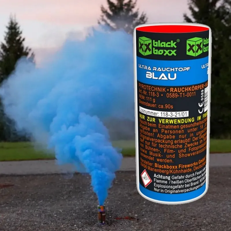 Ultra Rauchtopf Blau XXL | 90 Sekunden Brenndauer | Blackboxx