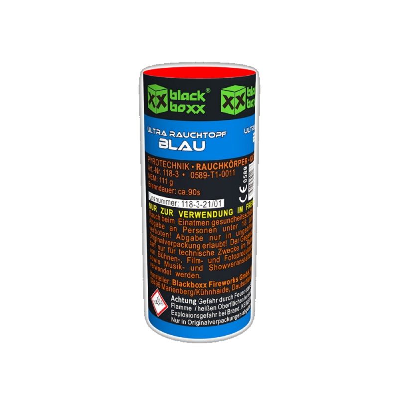 Ultra Rauchtopf Blau XXL | 90 Sekunden Brenndauer | Blackboxx