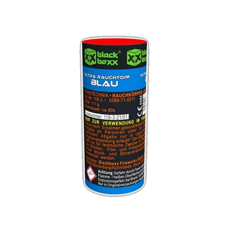 Ultra Rauchtopf Blau XXL | 90 Sekunden Brenndauer | Blackboxx