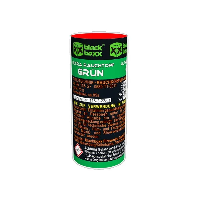 Ultra Rauchtopf Grün XXL | 90 Sekunden Brenndauer | Blackboxx