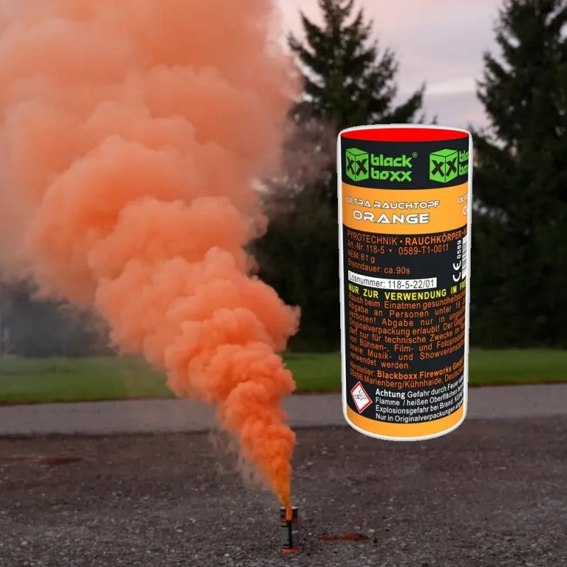 Ultra Rauchtopf Orange XXL | 90 Sekunden Brenndauer | Blackboxx