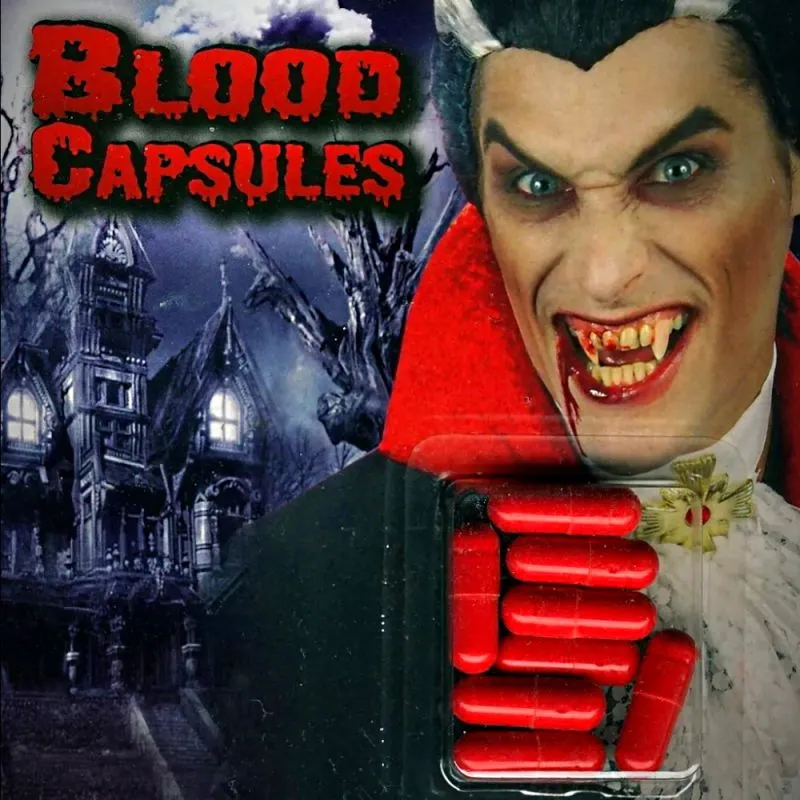 Blutkapseln Vampirblut – 8 Stück für realistische Spezialeffekte für Film, Theater & Halloween