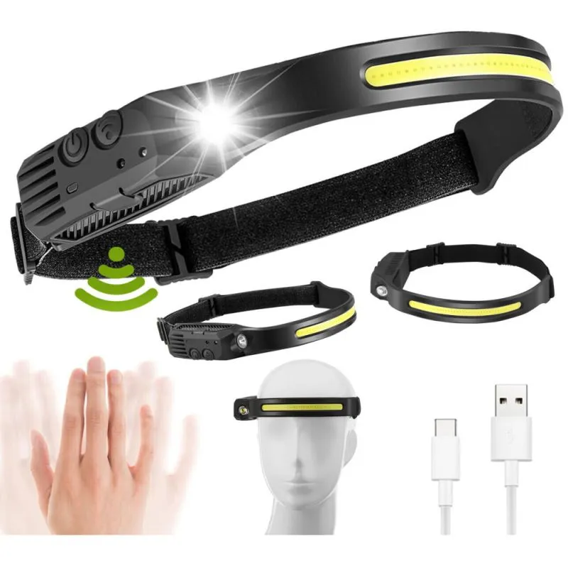 COB LED Sensor-Kopflampe | 550 Lumen | Bewegungssensor | Wetterfest | 100 g