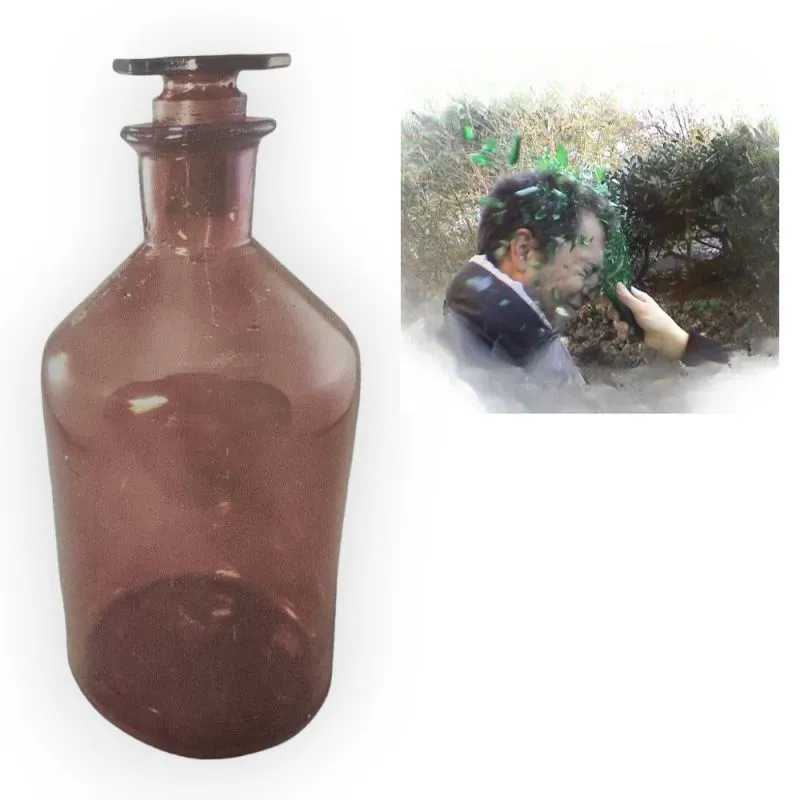 Crashglas Apothekerflasche Braun 1 Liter