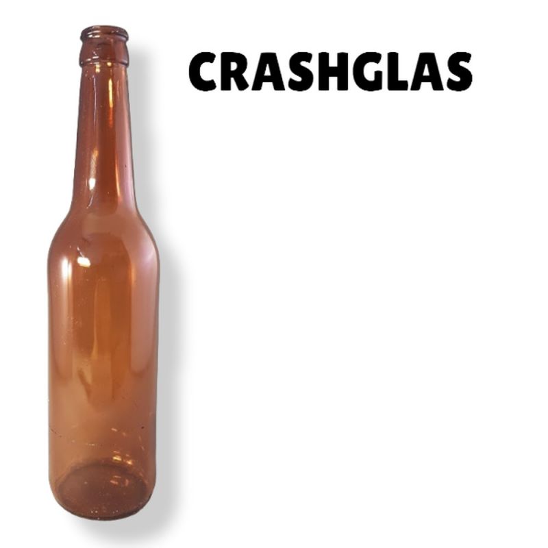 Crashglas Bierflasche Kölsch Braun (Longneck)