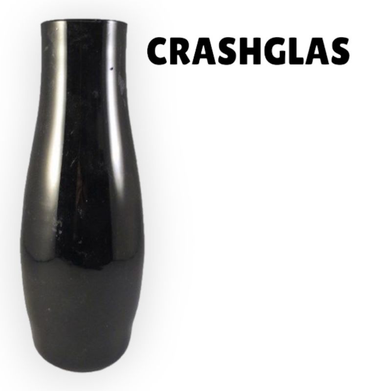 Crashglas Vase Schwarz