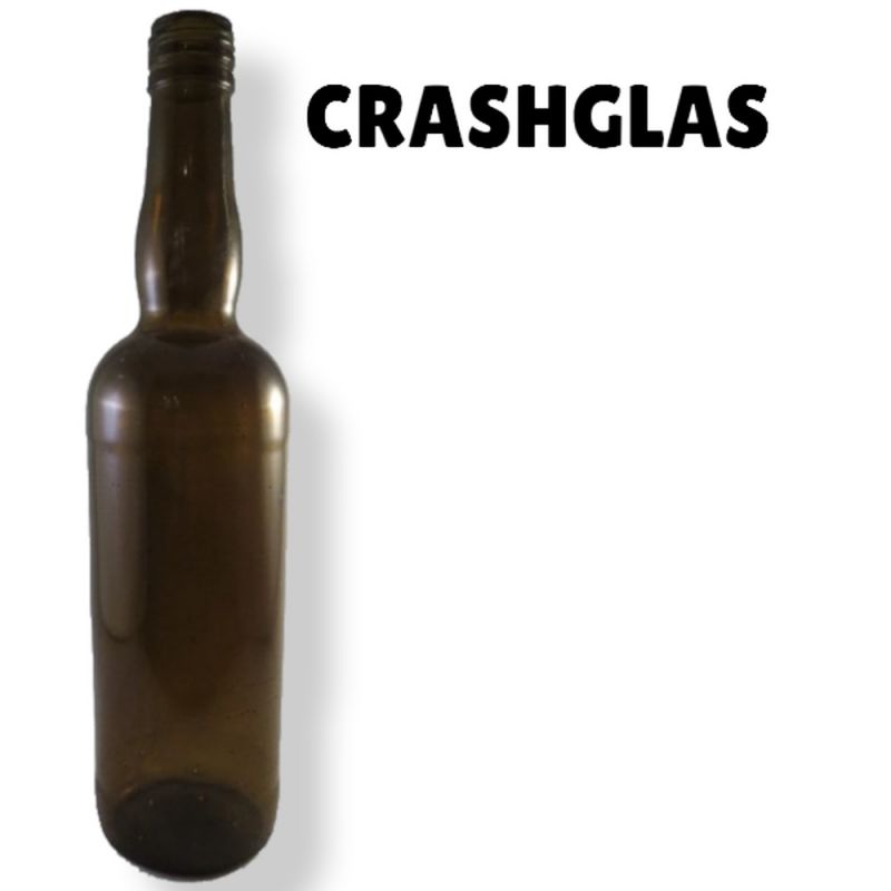 Crashglas Whiskyflasche Madeira Braun