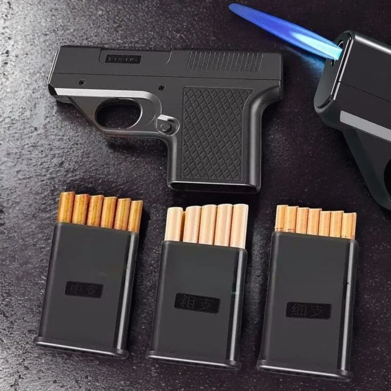 Feuerzeug Pistole Sturmfeuerzeug mit 3 Magazinen | Schwarz