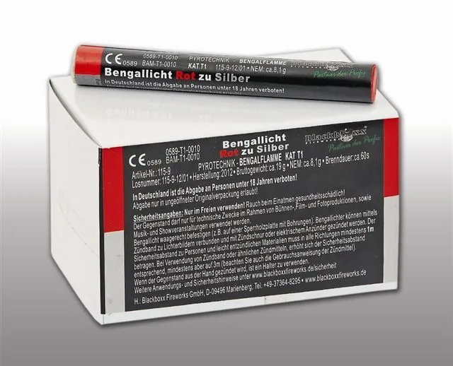 NC Figurenlichter | 25 Stück | Raucharm Rot zu Silber | Lichterlanzen | Blackboxx