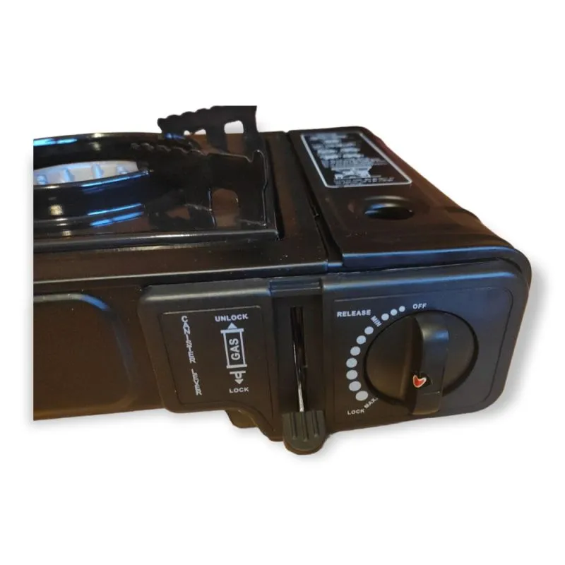 Mobiler Campingkocher | Gaskocher mit Piezozündung | Inkl. Transportkoffer | Butan Gaskartusche