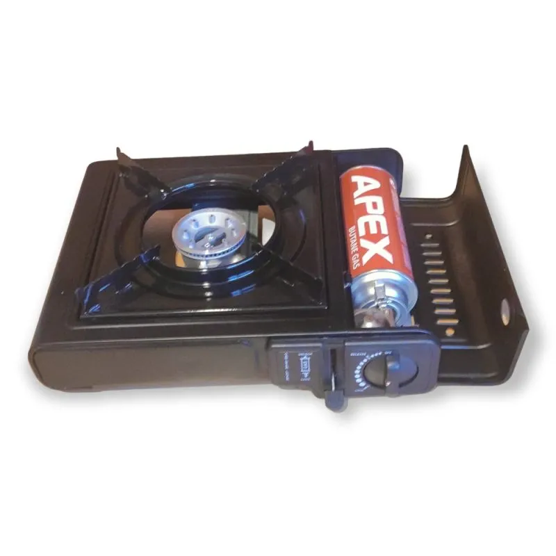 Mobiler Campingkocher | Gaskocher mit Piezozündung | Inkl. Transportkoffer | Butan Gaskartusche