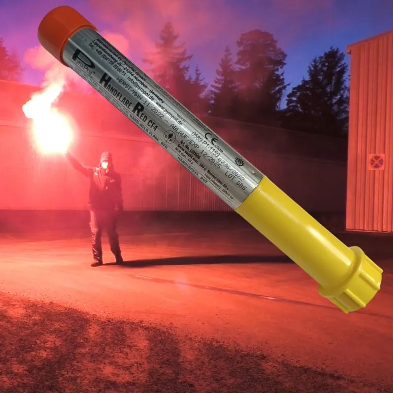 Handlichtfackel mit Reißzünder Rot 60 Sek. PyroPol